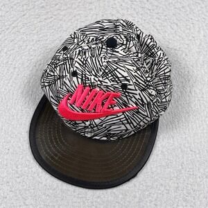 Nike Snapback Hat Kids OSFM‎ White Black Pink Scribble Graphic 739432-100